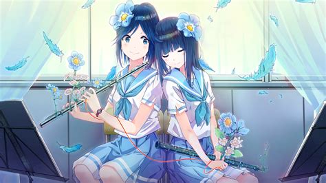 Hibike Euphonium Anime Manga Yuri Anime Girls Flute Flowers