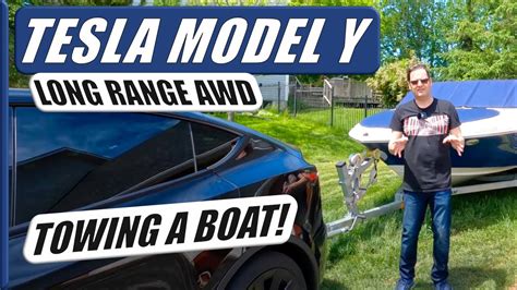 Tesla Model Y Towing A Boat And Trailer Youtube