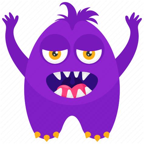 Beast, lucky mascot, monster cartoon, stretched arms monster, zombie ...