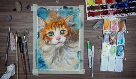 How To Paint A Watercolor Cat Skillshare Blog