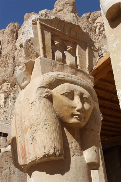 Memorial Temple Of Hatshepsut Chapel Of Het Heru Hathors Column From The Hypostyle Hall