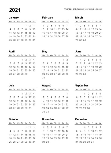 The Wallet Size 2021 Calendar Printable Get Your Calendar Printable
