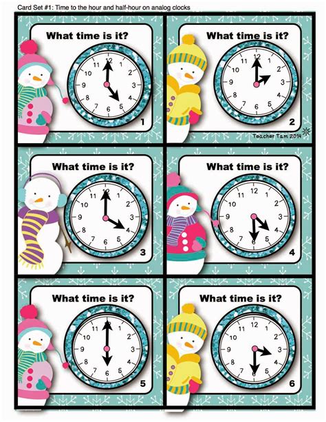 Teacher Tams Educational Adventures Telling Time Task Cardsgame And
