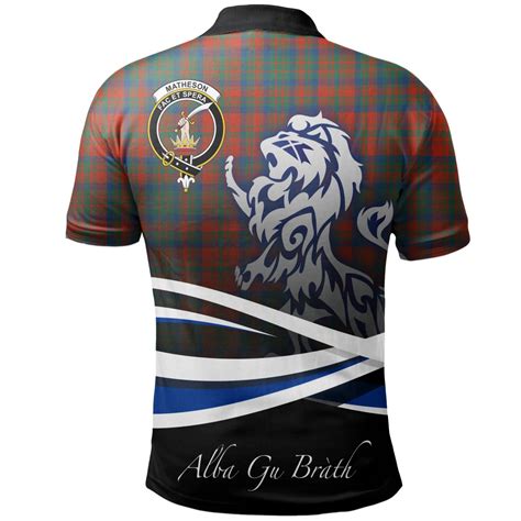 Scottish Matheson Ancient Clan Crest Tartan Polo Shirt Scotland Lion