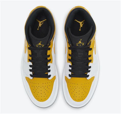 One of the upcoming releases includes a black and university gold color theme. Air Jordan 1 Mid University Gold 554724-170 Release Date - SBD