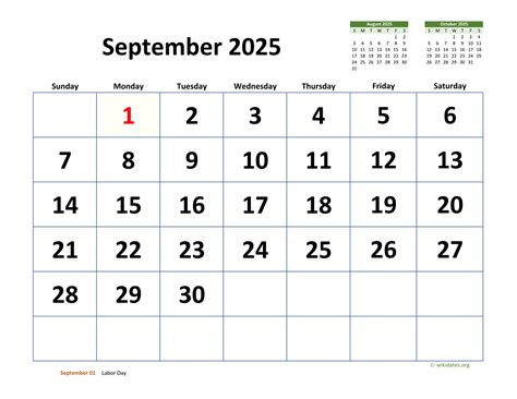 September 2025 - May 2025 Calendar
