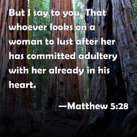 matthew 5 28 but i say to you that whoever looks on a woman to lust after her has committed