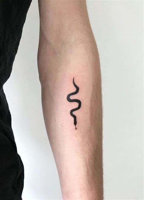 Simple Solid Black Snake Tattoo Done By Bocharovdima In Ukraine