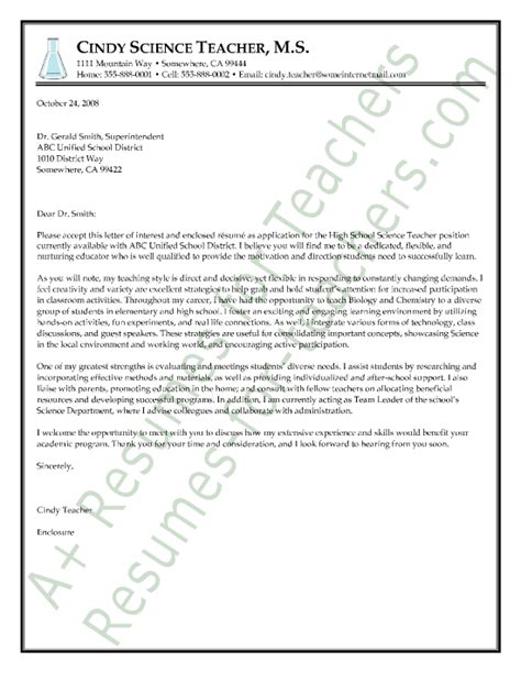 Science Educator Cover Letter Gotilo