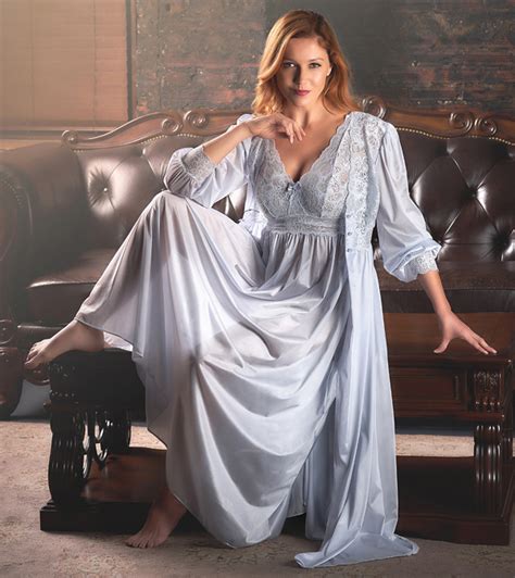 Women Silk Satin Lace Sexy Long Dressing Gown Lingerie Robe Nightgown