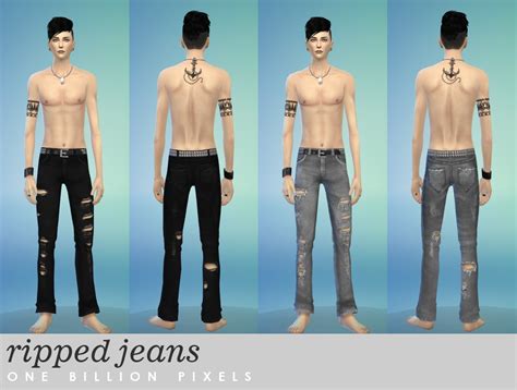 My Sims 4 Blog Ripped Jeans For Teen Elder Males By Newone