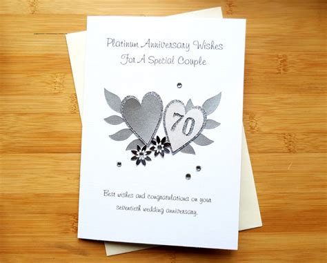 Platinum Wedding 70th Anniversary Card For A Special Couple