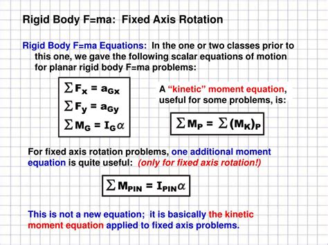 Ppt Rigid Body Fma Fixed Axis Rotation Powerpoint Presentation