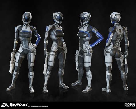 Three Different Views Of The Same Robot Suit One In Full Armor And Two