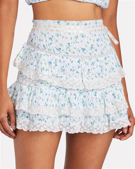 Loveshackfancy Bara Floral Mini Skirt Intermix Preppy Skirt Cute