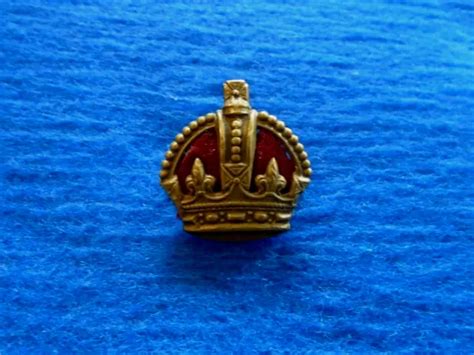 Genuine Wwiwwii British Military Officers Brass Rank Crown Pin £650