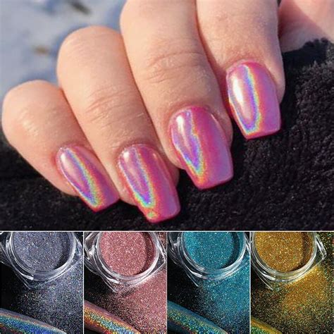You may be able to find the same need a visual? HAMA NAIL Holographic Powder on Nails Laser Silver Glitter ...