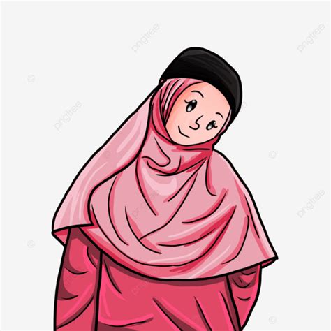 Kartun Muslimah Hd Transparent Kartun Muslimah Cantik Tersenyum