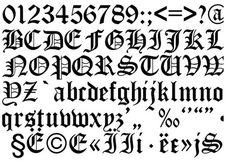 German Gothic Calligraphy Fonts