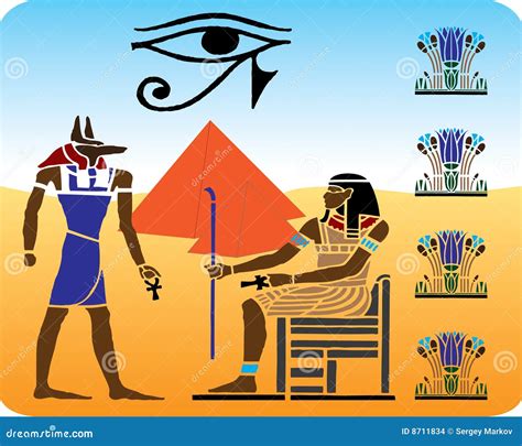 Egyptian Hieroglyphics 10 Vector Illustration