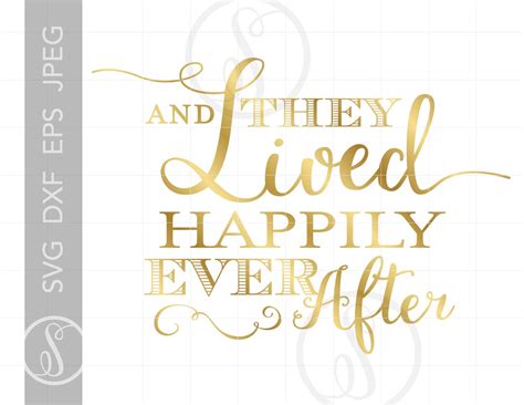 Gold Happily Ever After Script Quote Svg File Wedding Signs Etsy Canada