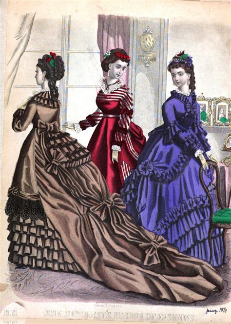 1870 Jan Demorests Monthly Magazine Victorian Fashion Women 1870