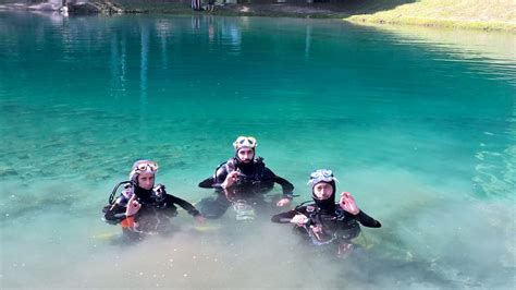 Scuba Diving In A Cristal Clear Lake