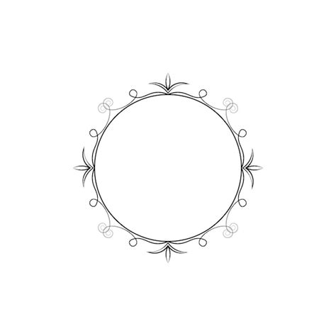 Premium Vector Flower Circle Frame Floral Frame Outline Vector