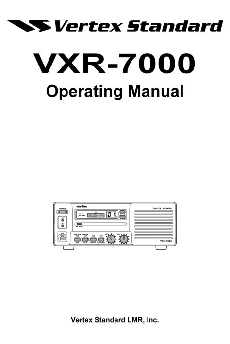 Vertex Standard Vxr 7000 Operating Manual Pdf Download Manualslib