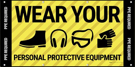Wear Your Personal Protective Equipment Ppe Required Banner