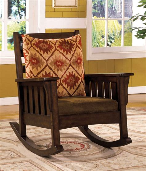Choose the simple lines of a mission style recliner. Morrisville Mission Dark Oak Rocking Chair with Removable ...