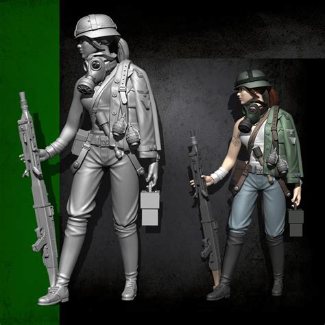 Unassembled Resin Figure Model Kit 18 Gun Girl Unpainted Garage Kits