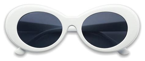 Buy White Oval Clout Goggles Bold Retro Thick Mod 51mm Round Lens
