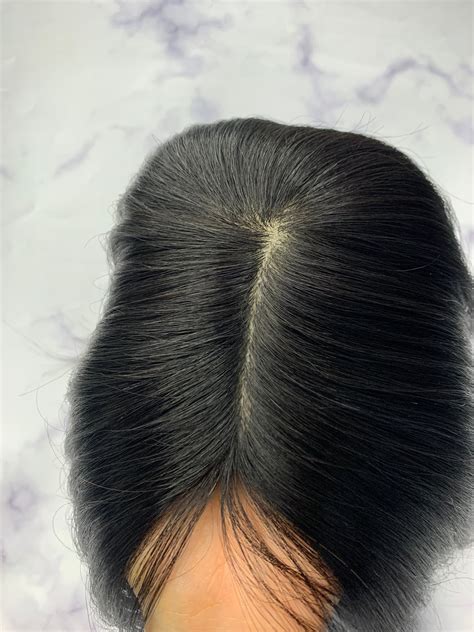 Full Silk Based Human Hair Topper For Thinning Hair Hair Etsy