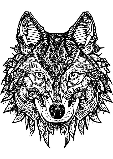 Wolf Coloring Page · Creative Fabrica