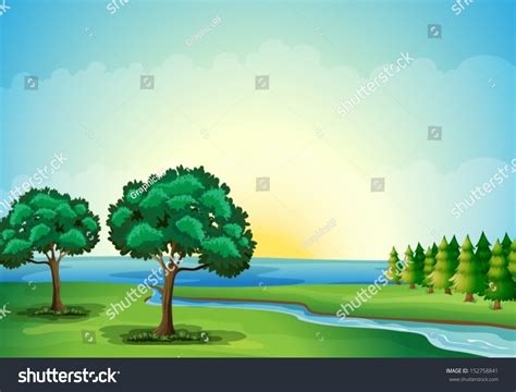 Illustration Of A Waterform In The Forest Royalty Free Stock Vector