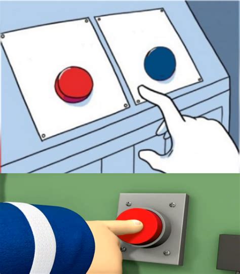 Station Officer Steele Pressing Red Button Blank Template Imgflip