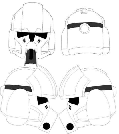 Animated Clone Trooper Phase Helmet Templates Foam