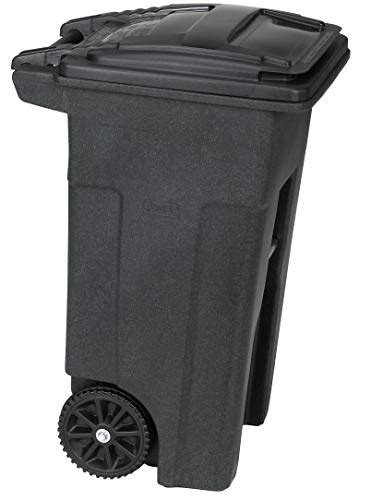 Toter 79232 R2968 32 Gallon Greenstone Trash Can With Wheels And