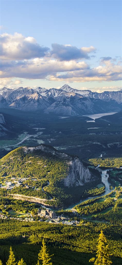 Banff Town Wallpaper 4k Alberta Canada Landscape Valley Scenery