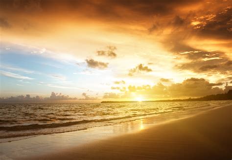 Sunrise Beach Sea Clouds Wallpapers Hd Desktop And