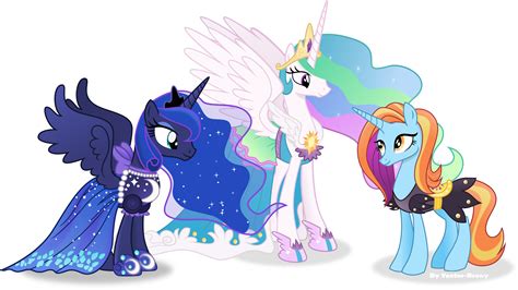Celestia And Luna In Their New Dresses By Vector Brony On Deviantart