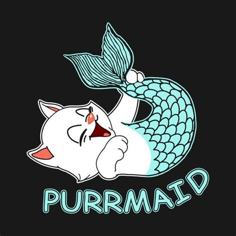 funny purr maid cat mermaid funny p teepublic catsfunnylife mermaid cat mermaid art