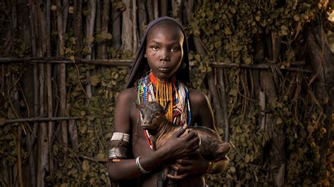 Download Wallpaper 1920x1080 Africa Ethiopia Goat Black Skin Girl