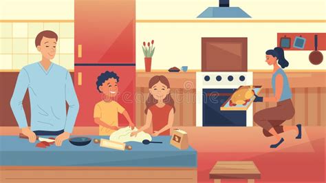 Concepto De Cocina Familiar La Familia Feliz Está Cocinando Juntos En