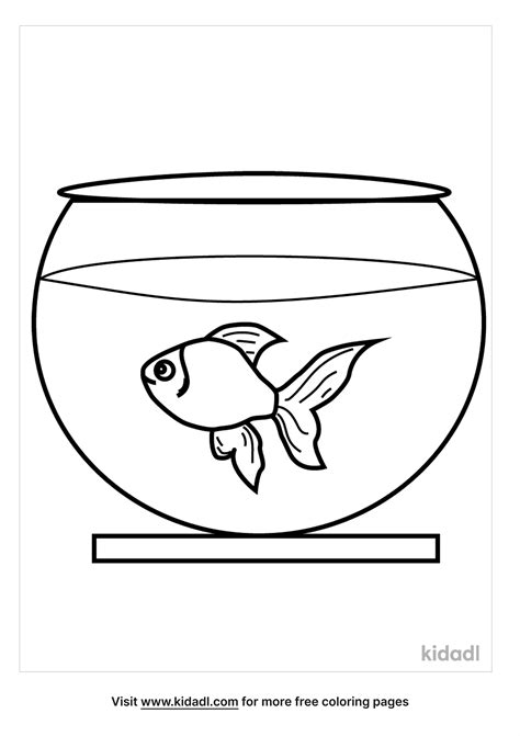 Fish Bowl Coloring Pages Free Home Coloring Pages Kidadl