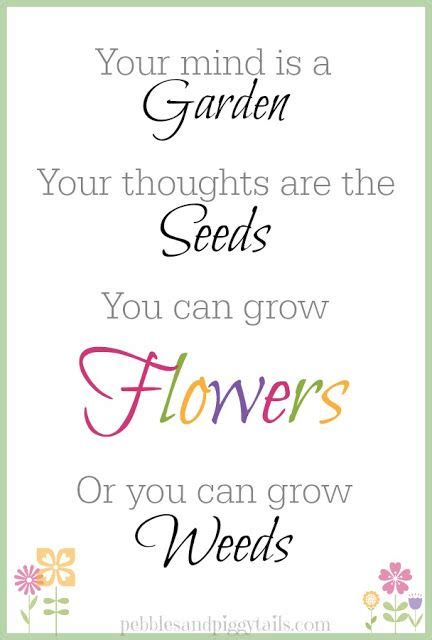 Your Mind Is A Garden Free Printable Garden Quotes Signs Garden Quotes Sign Quotes