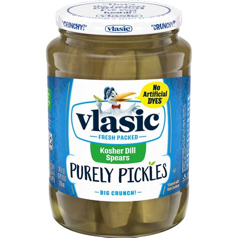 Vlasic Purely Pickles Kosher Dill Pickle Spears 24 Oz Jar Walmart