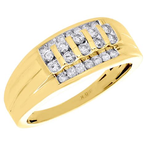 Jewelry For Less 10k Yellow Gold Diamond Wedding Band Mens Channel