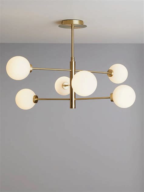 John Lewis And Partners Parity 6 Arm Ceiling Light Brass Ceiling